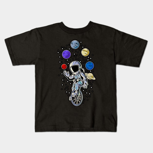 Astronaut Circus • Funny And Cool Sci-Fi Cartoon Drawing Design Great For Anyone That Loves Astronomy Art Kids T-Shirt by TeesHood